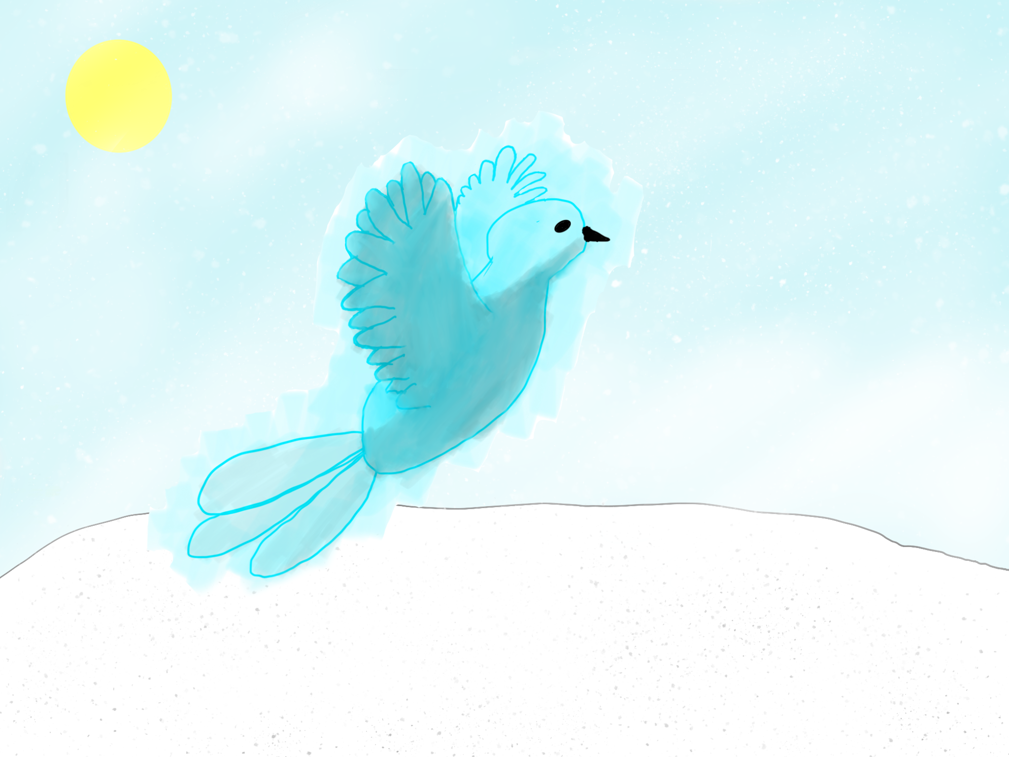 sketch of ice bird
